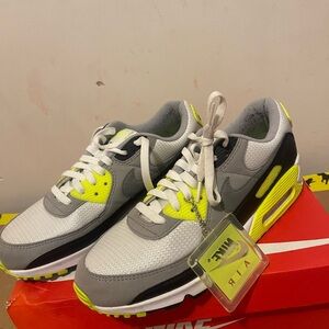 Nike Air Max Gray and Neon Green Sneakers